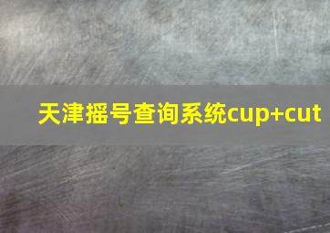 天津摇号查询系统cup cut